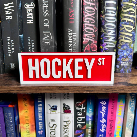 Hockey Street Sign | Bookshelf Decor