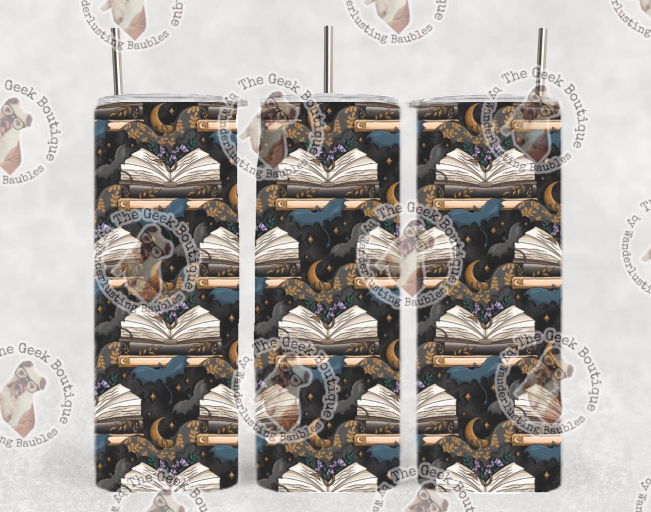 Irid Dragon & Books Clouds Fantasy Romance Collage Tumbler