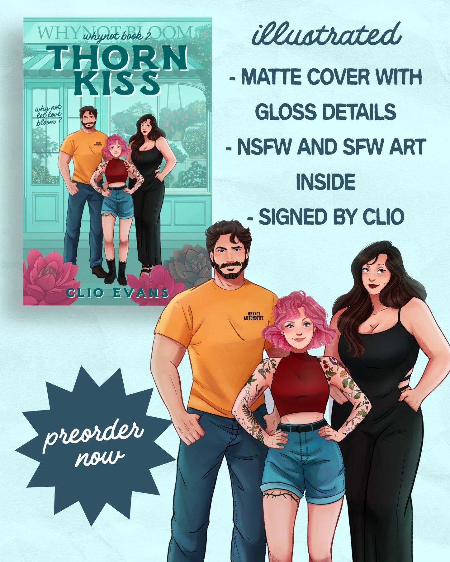 Thorn Kiss (Whynot, 2) by Clio Evans (Illustrated Cover)