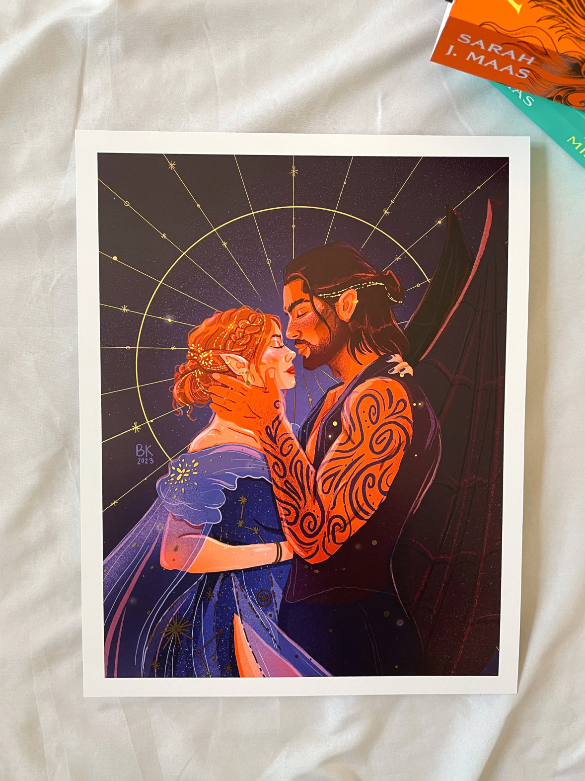 Nesta and Cassian Gold Foil Print