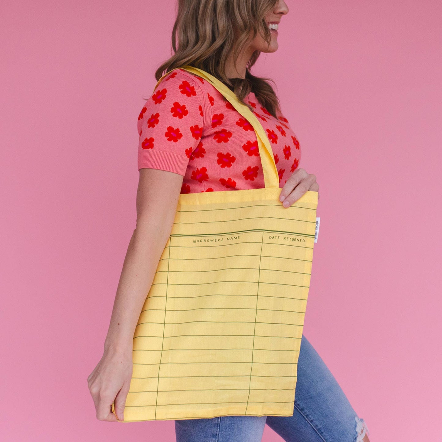 Yellow Library Card Lightweight Foldable Tote Bag