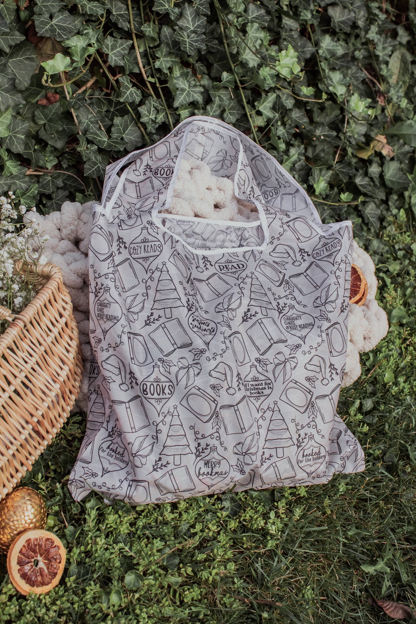 Seasons Readings | Reusable Bookish Foldable Christmas Tote