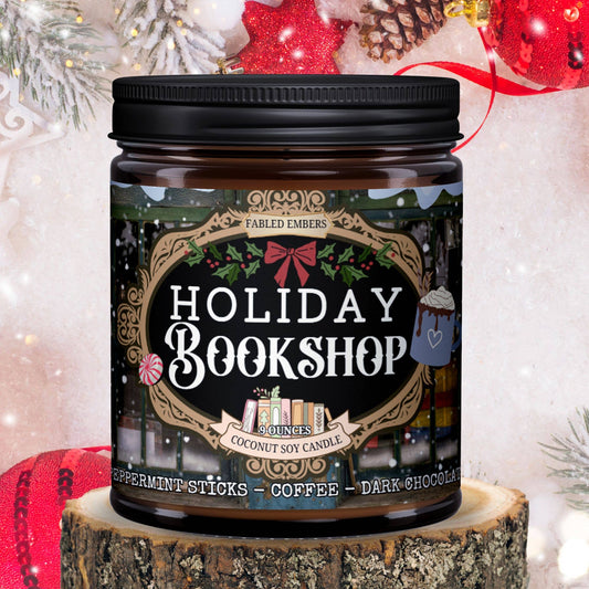 WINTER - HOLIDAY BOOKSHOP | Peppermint + Mocha | Candle