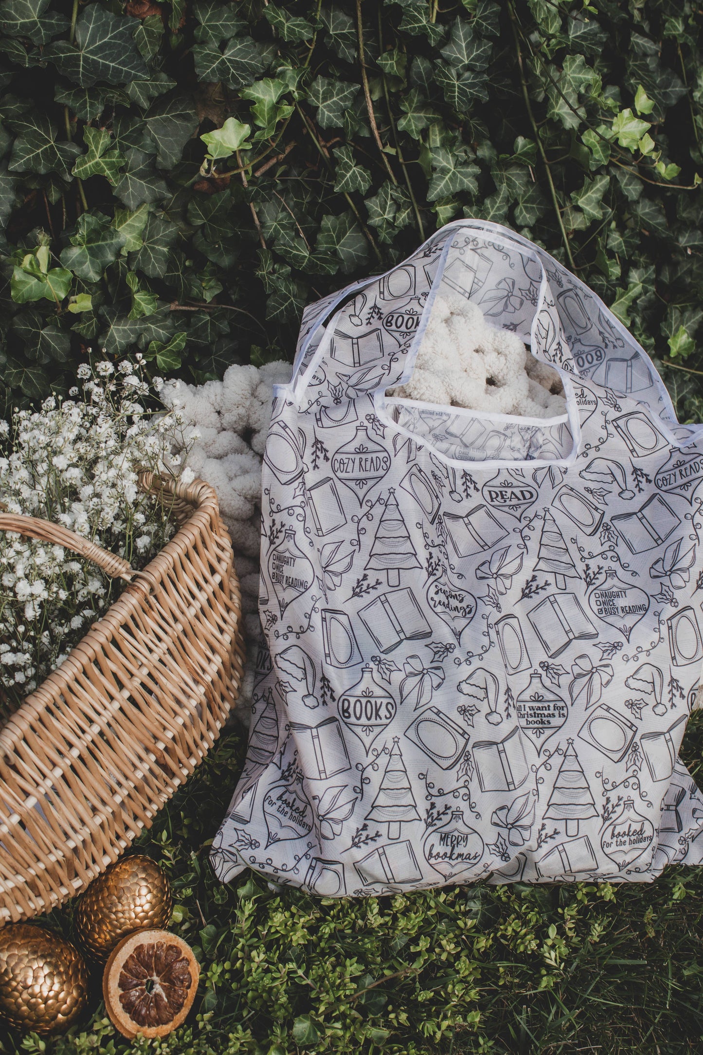 Seasons Readings | Reusable Bookish Foldable Christmas Tote