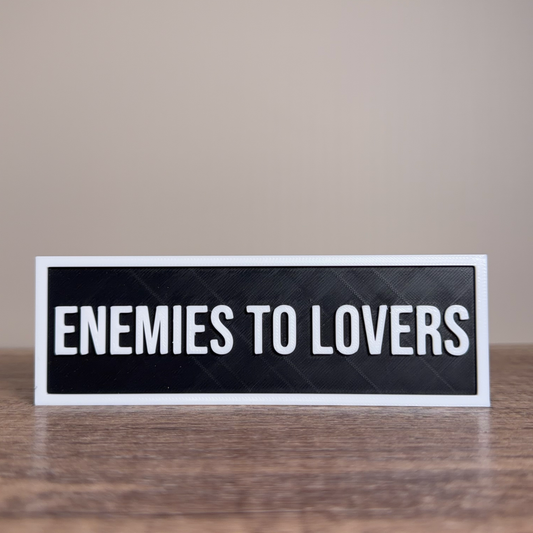 Enemies to Lovers Sign | Bookshelf Decor