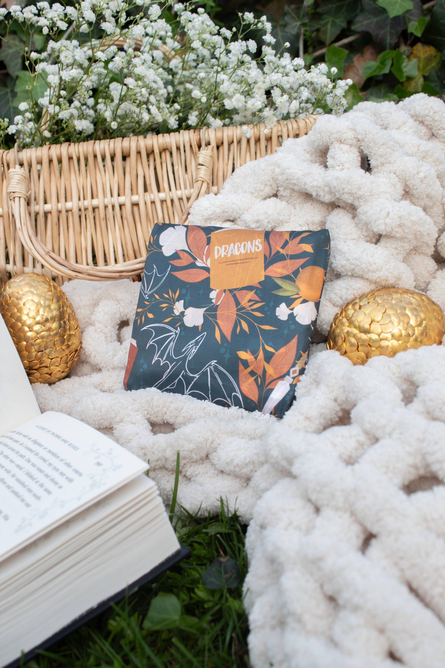 Dragons Grove | Reusable Bookish Foldable Grocery Tote Bag