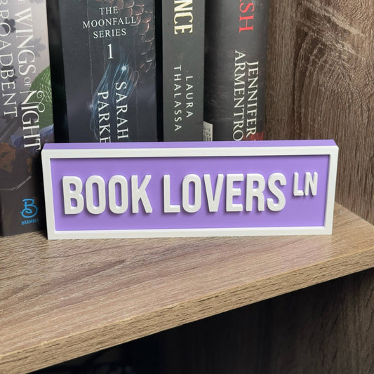 Book Lovers Street Sign | Bookshelf Decor