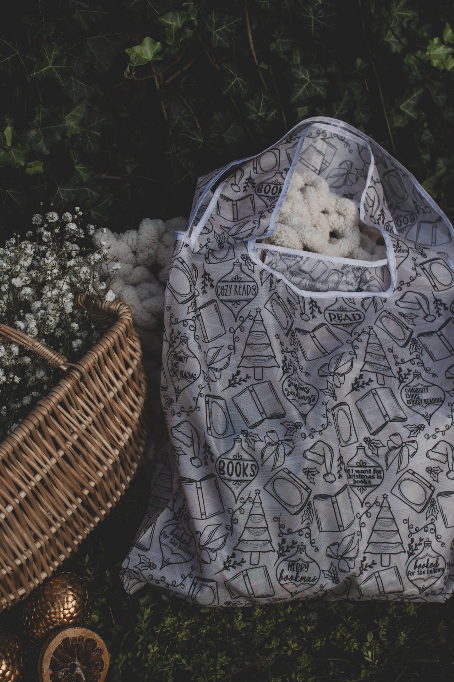 Seasons Readings | Reusable Bookish Foldable Christmas Tote