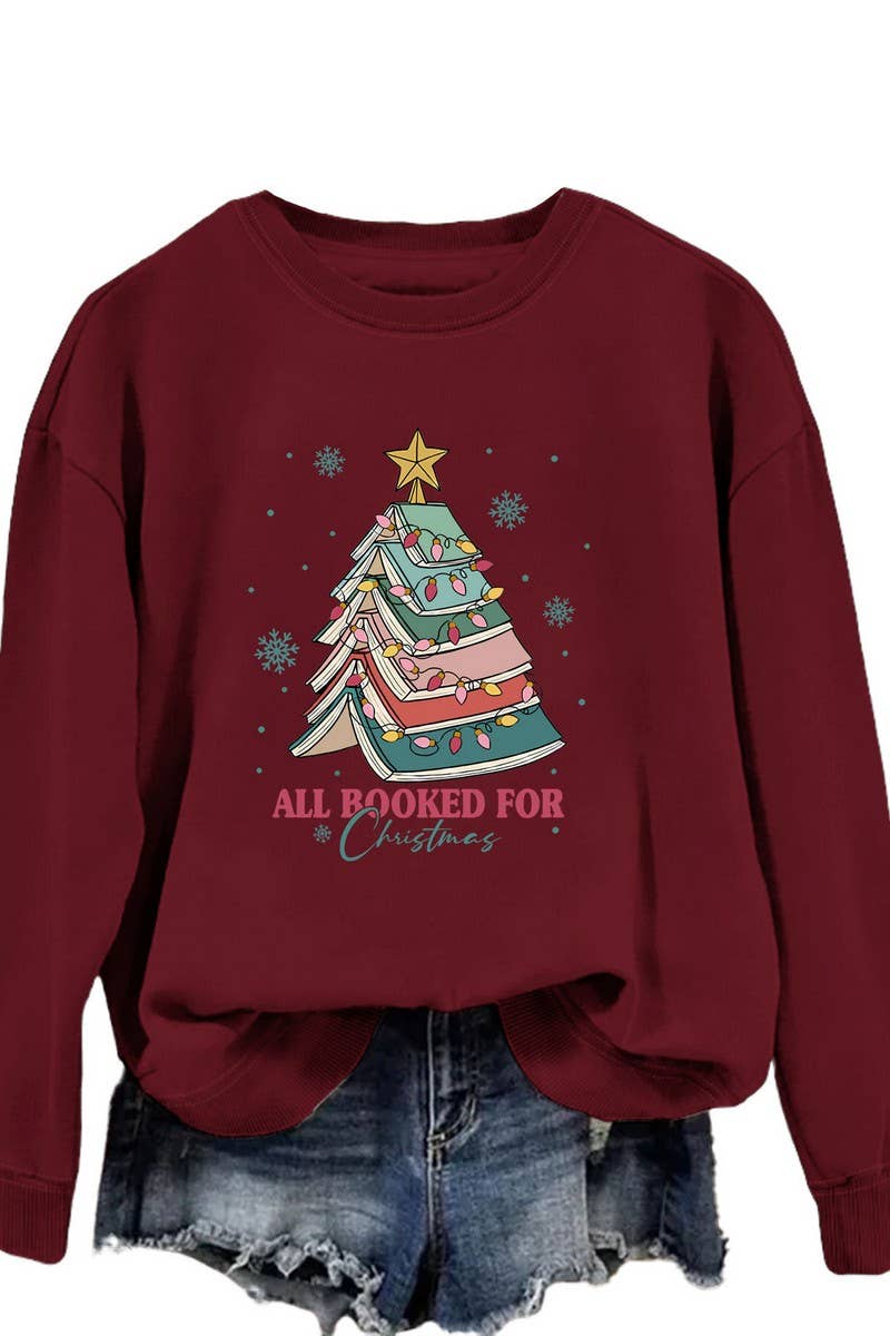 CWTBLL01325_LETTER PRINT CREW NECK CHRISTMAS SWEATSHIRT