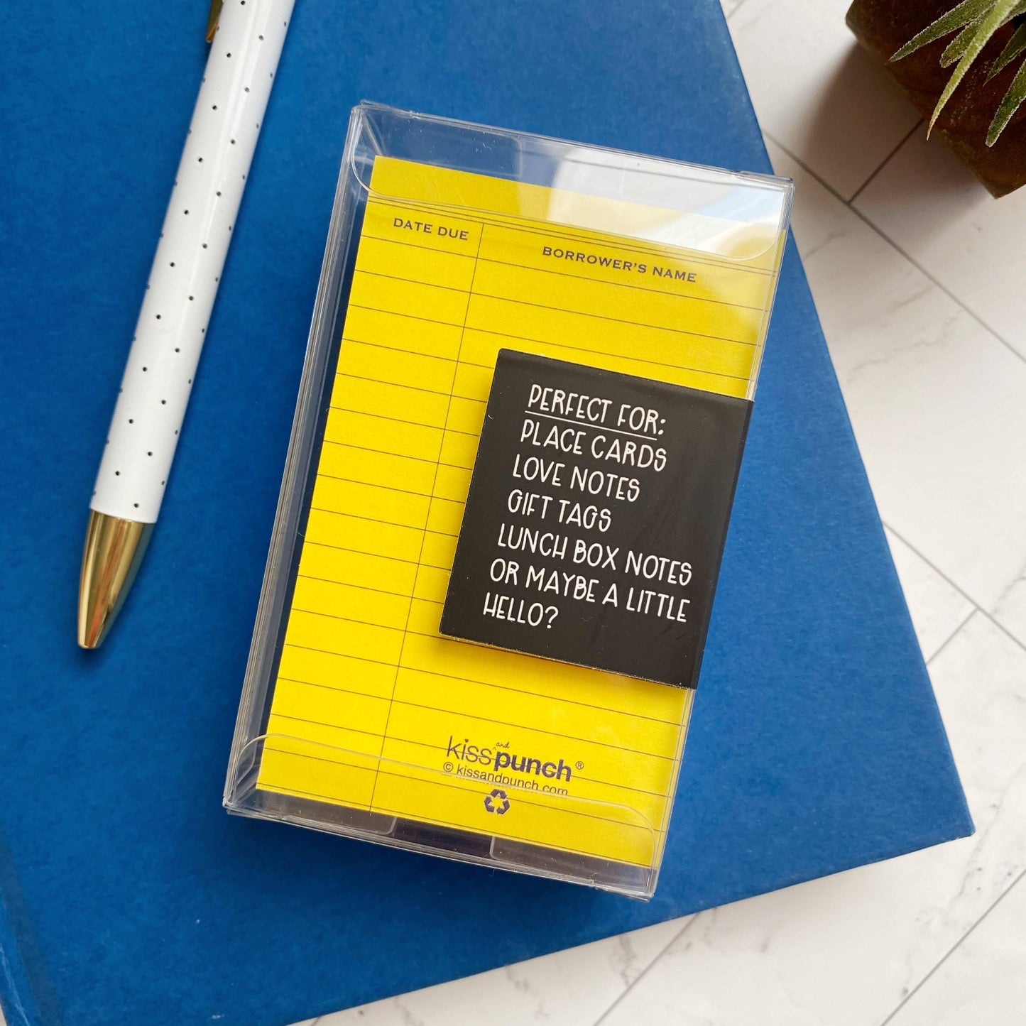 Yellow Library Card Minis™ - Flat Notecard Set of 60 