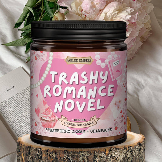 TRASHY ROMANCE NOVEL bookish 9oz Candle Coconut Soy