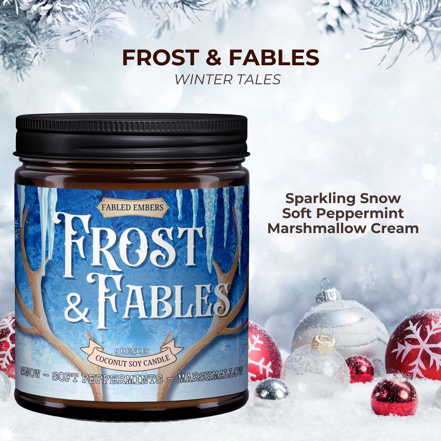 WINTER - Frost & Fables | Marshmallow Pepperment Candle