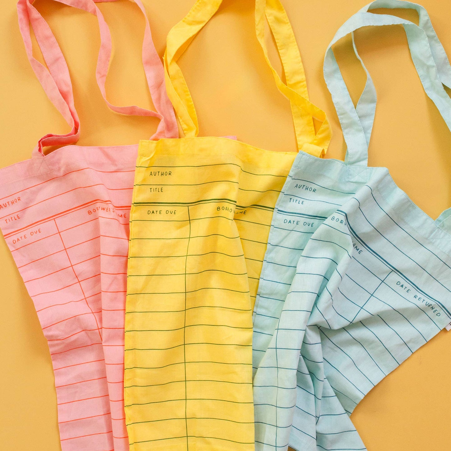 Yellow Library Card Lightweight Foldable Tote Bag