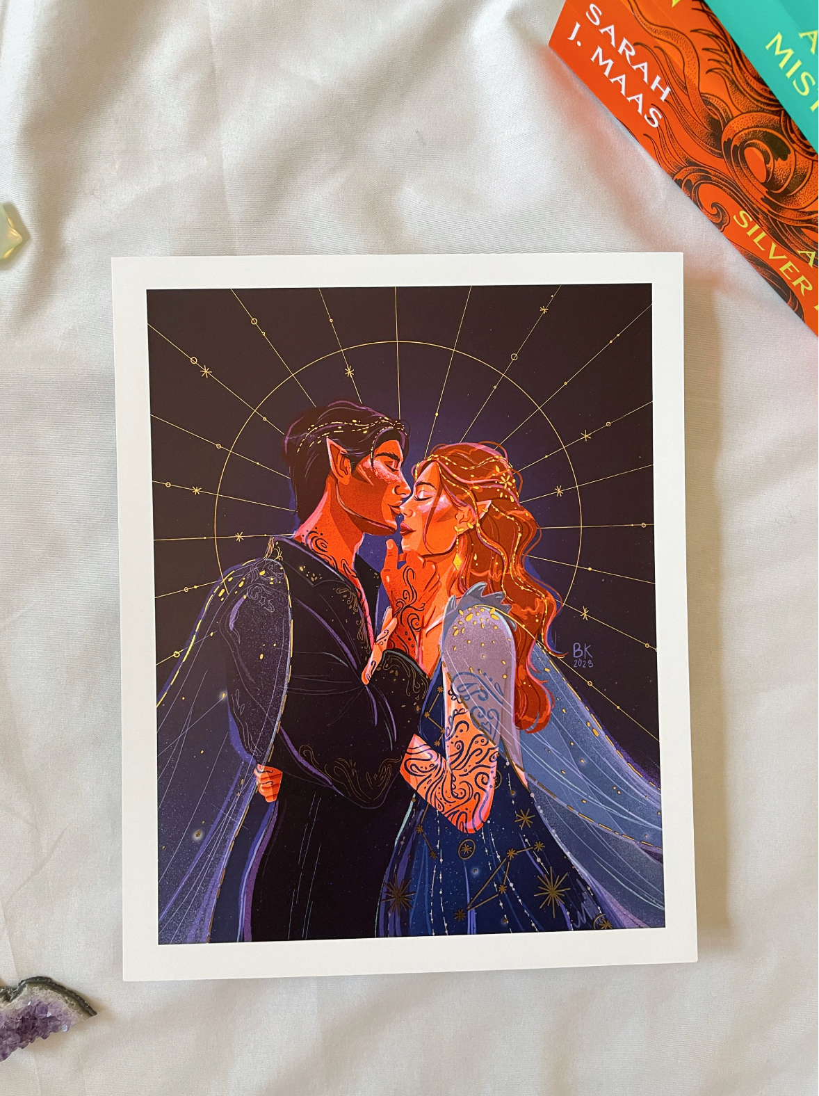 Feyre & Rhysand Gold Foil Print