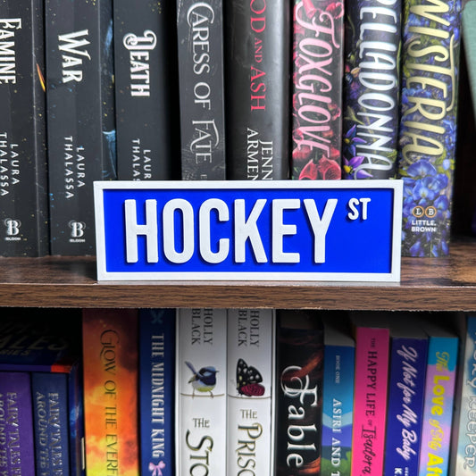 Hockey Street Sign | Bookshelf Decor