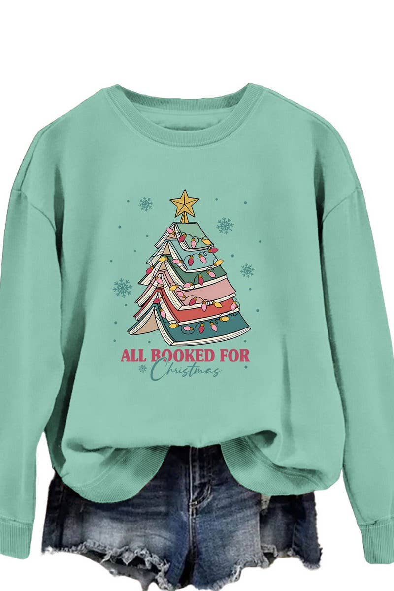 CWTBLL01325_LETTER PRINT CREW NECK CHRISTMAS SWEATSHIRT