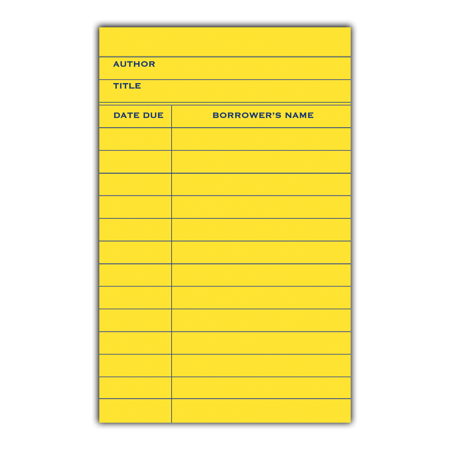 Yellow Library Card Minis™ - Flat Notecard Set of 60 