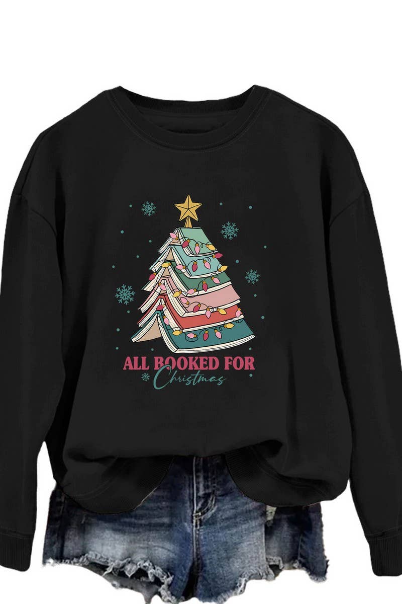 CWTBLL01325_LETTER PRINT CREW NECK CHRISTMAS SWEATSHIRT
