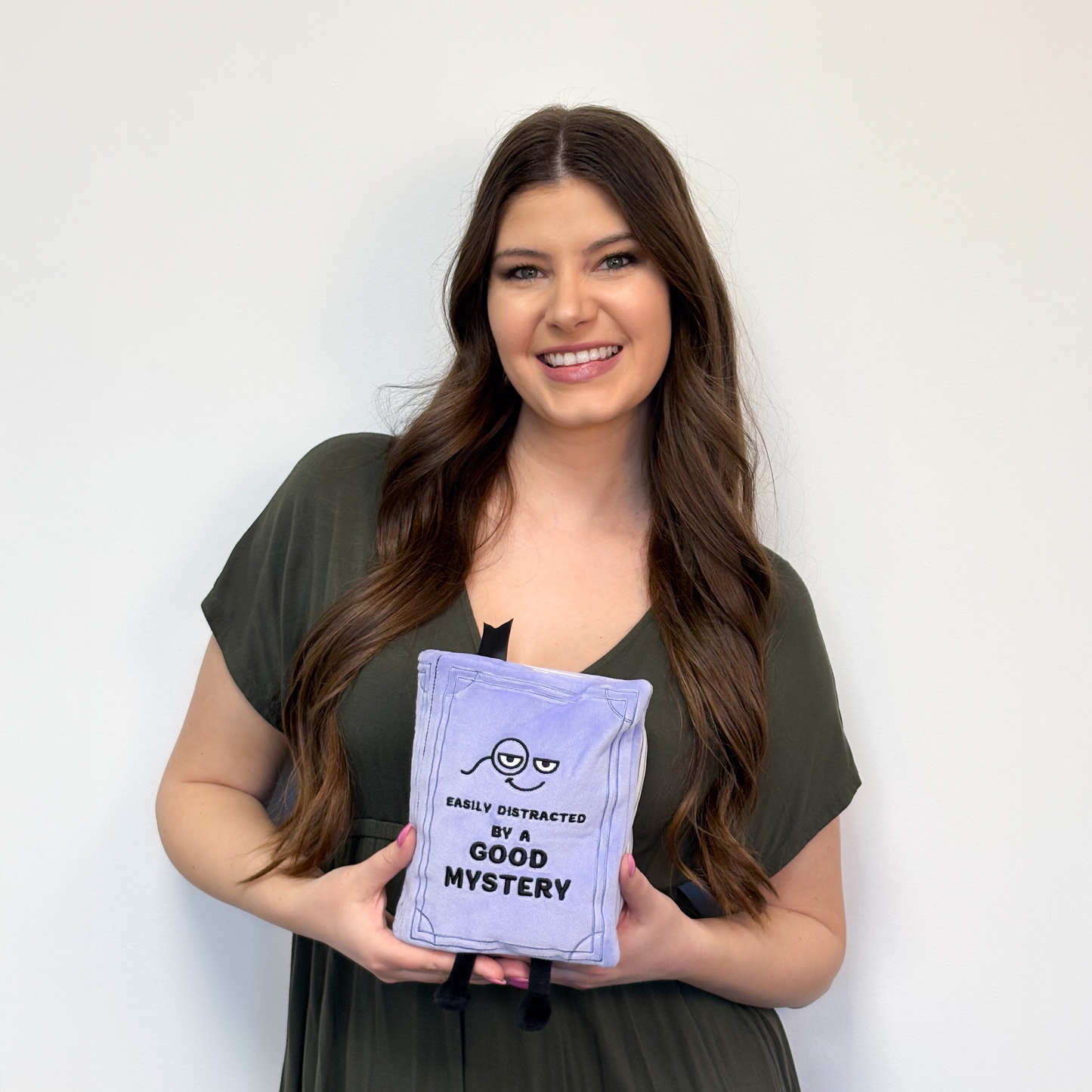 "Easily Distracted by a Good Mystery" Book Plush