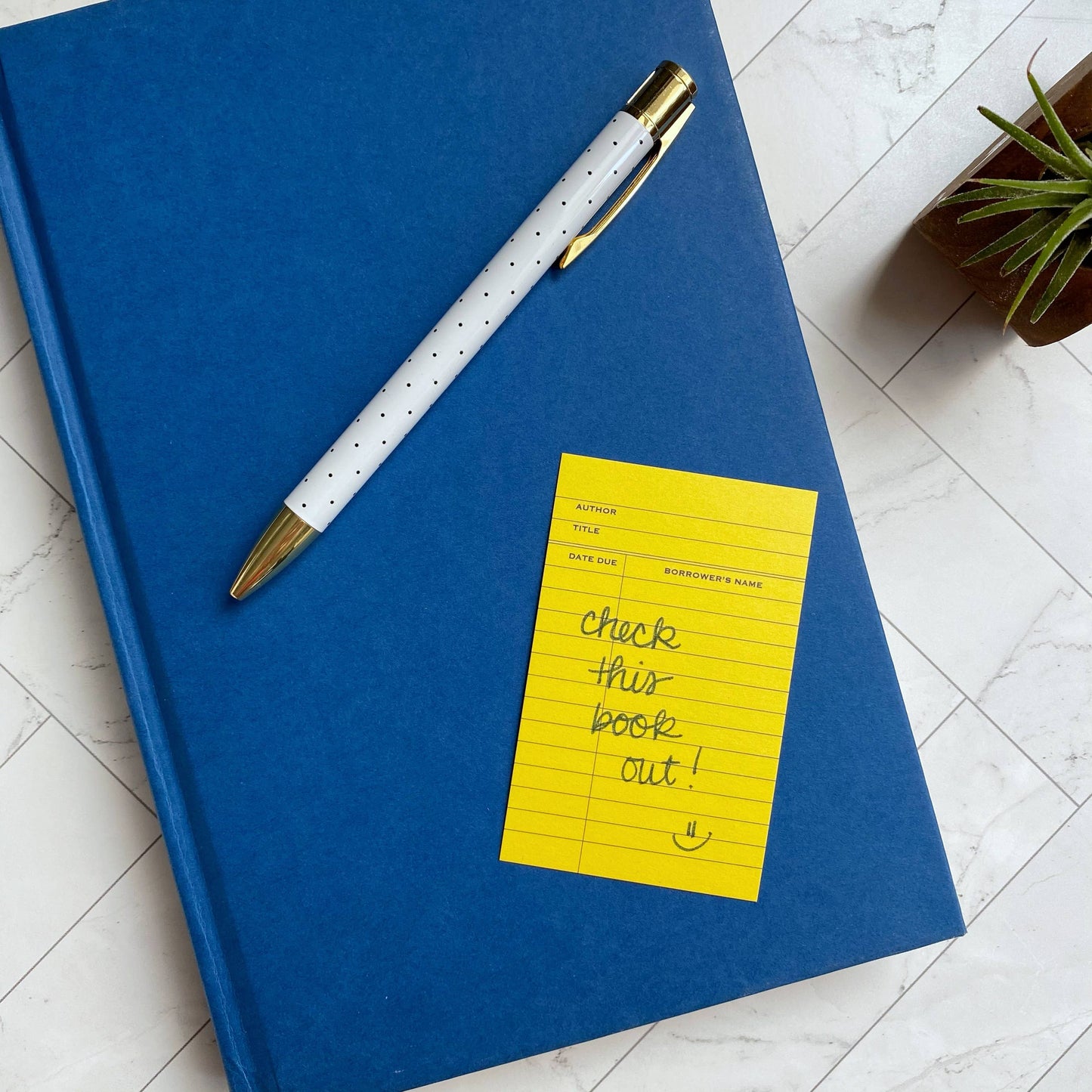 Yellow Library Card Minis™ - Flat Notecard Set of 60 