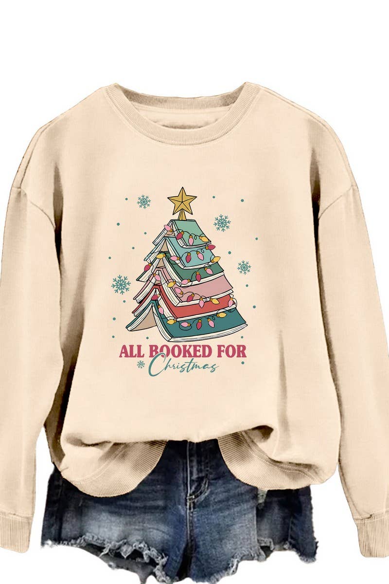 CWTBLL01325_LETTER PRINT CREW NECK CHRISTMAS SWEATSHIRT