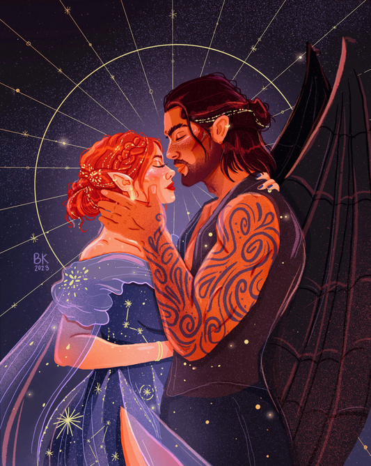 Nesta and Cassian Gold Foil Print