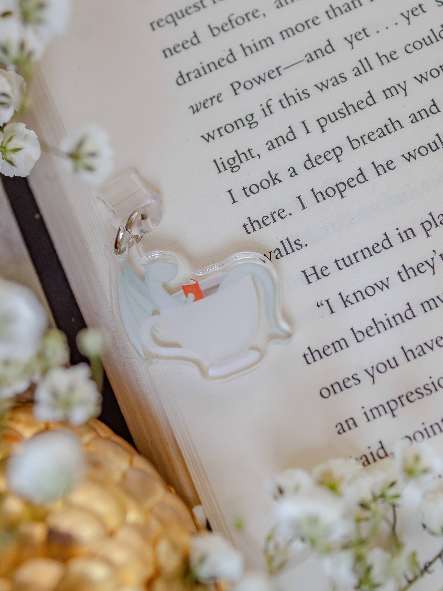 Cozy Teacup Dragon Acrylic USB-C Dust Plug Kindle Charm