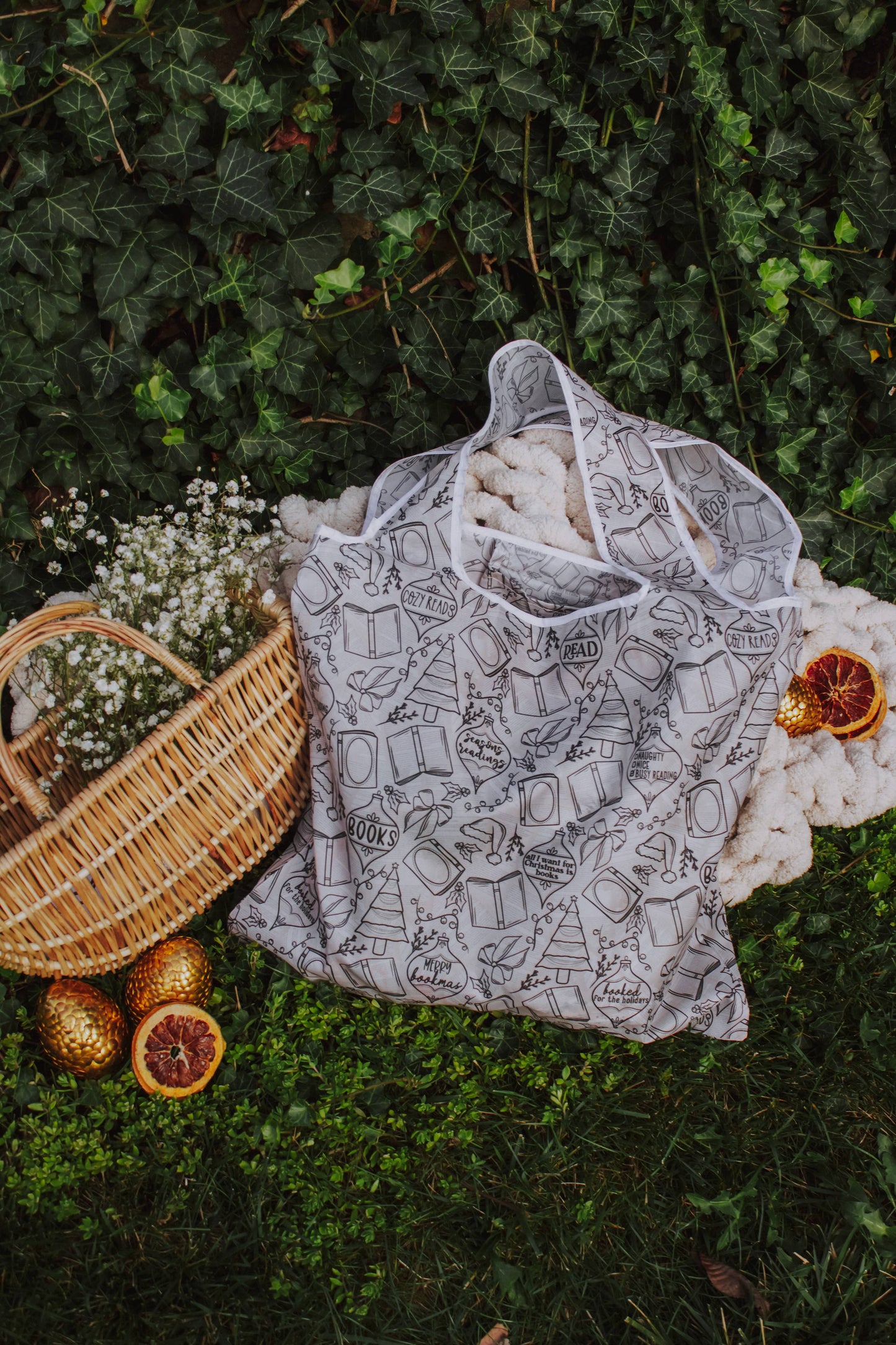 Seasons Readings | Reusable Bookish Foldable Christmas Tote