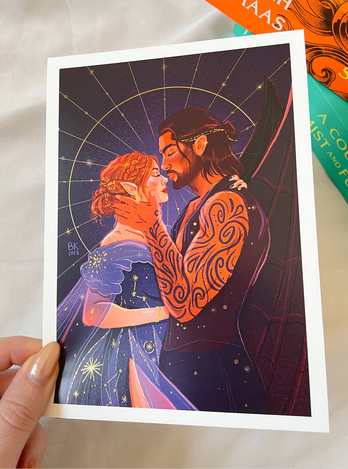 Nesta and Cassian Gold Foil Print