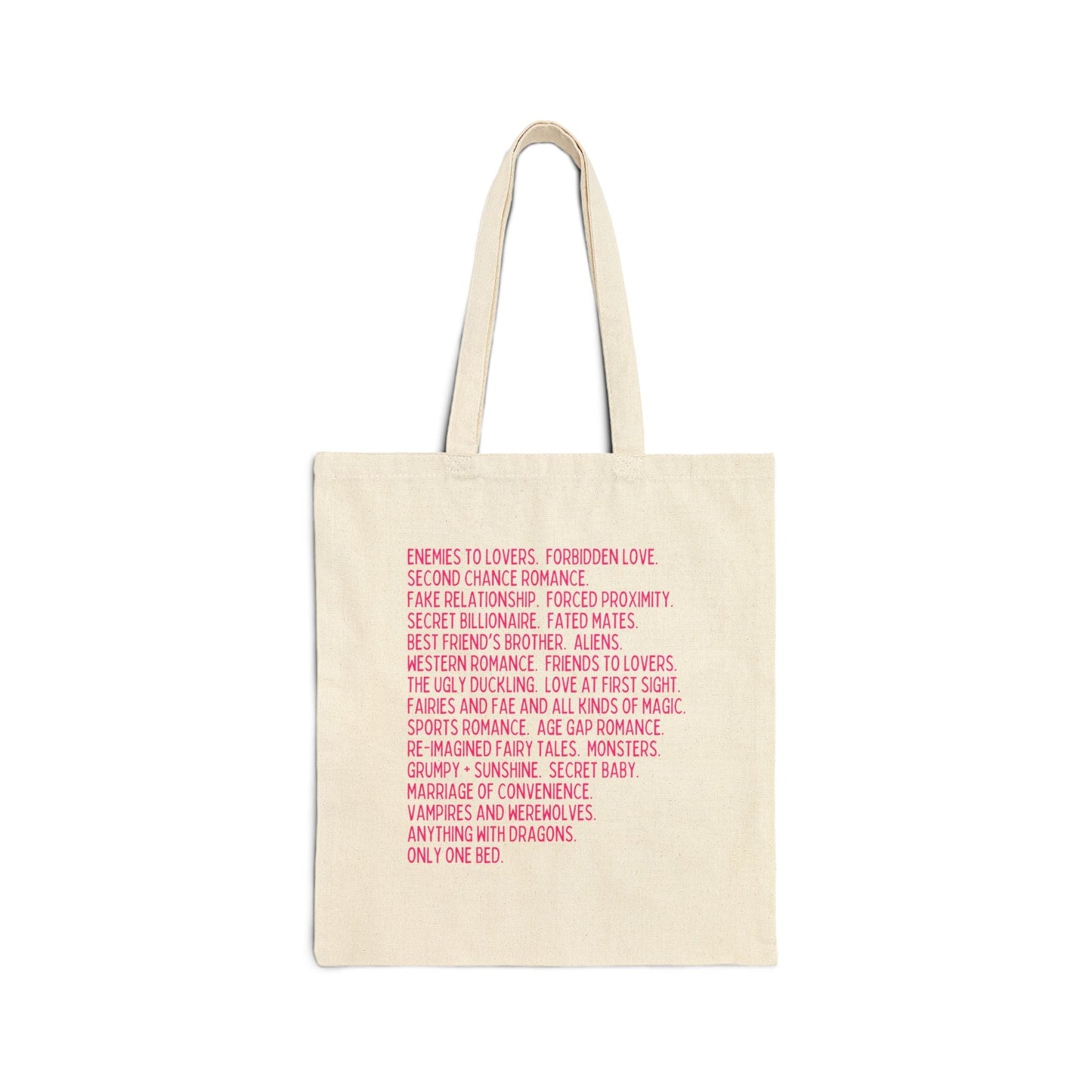 Bookish Romance Tropes Tote for Bookworm Who Loves Romance Tropes