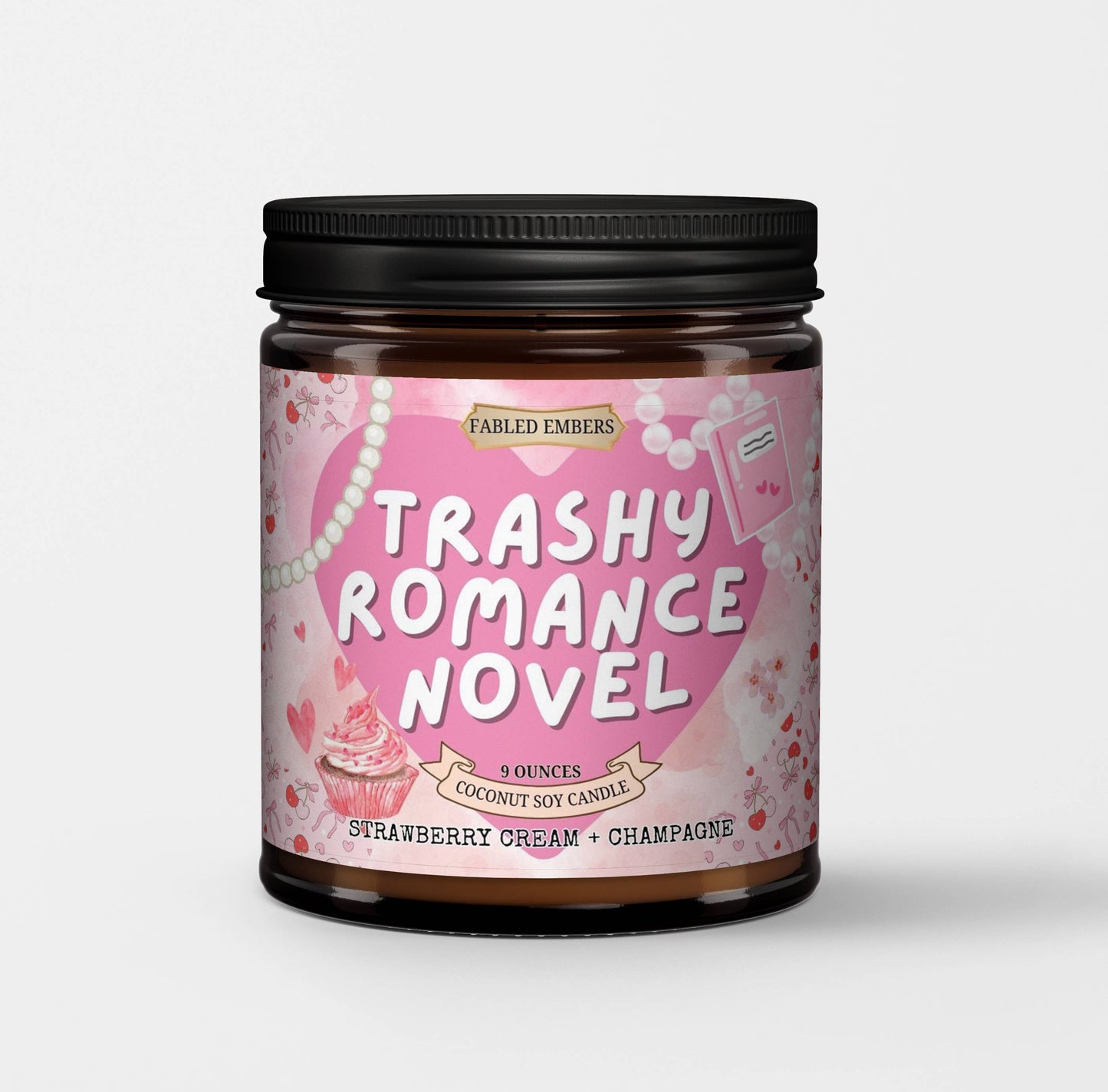 TRASHY ROMANCE NOVEL bookish 9oz Candle Coconut Soy