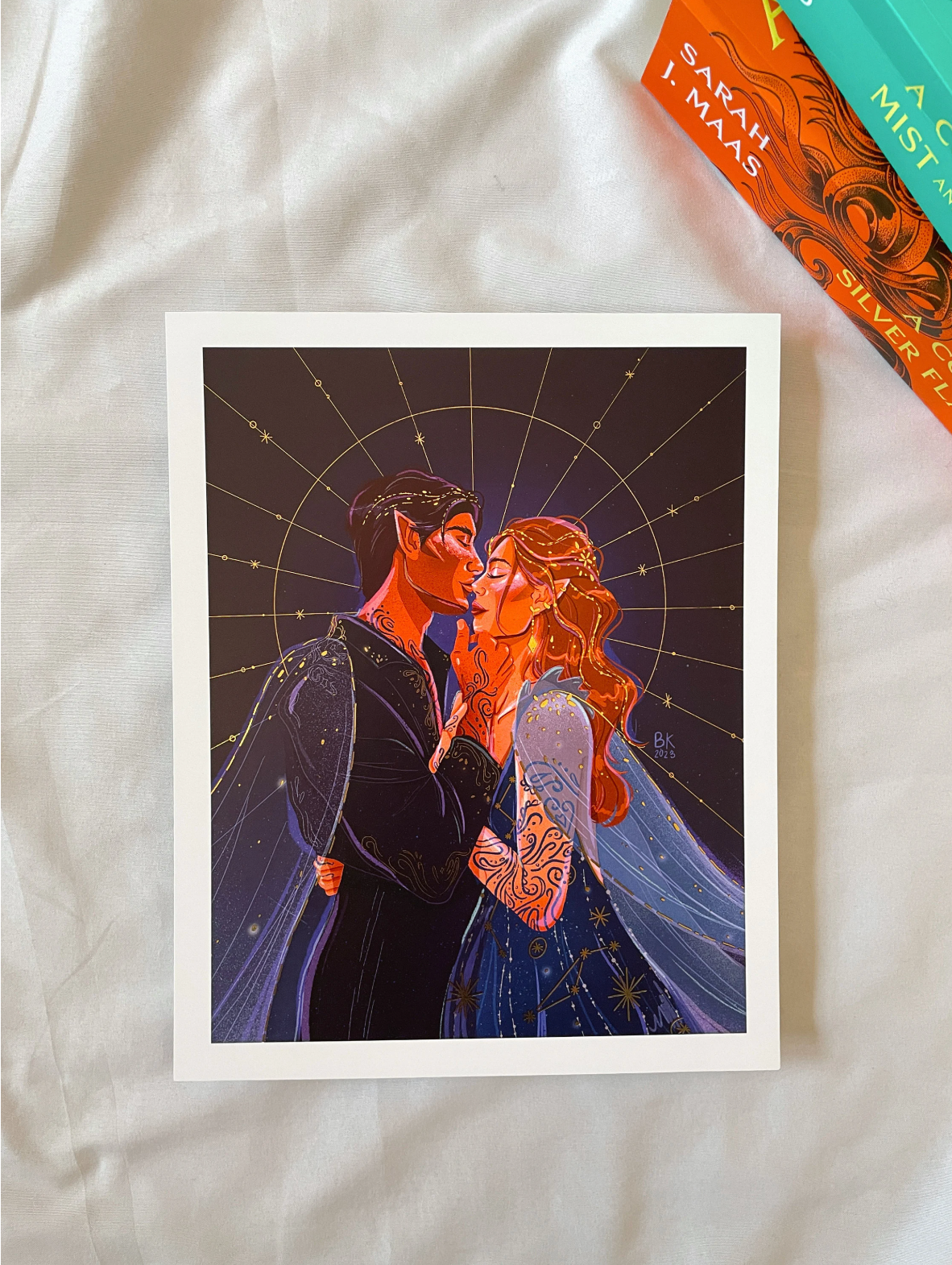 Feyre & Rhysand Gold Foil Print