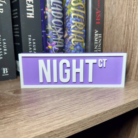 Night Court Street Sign | Bookshelf Decor