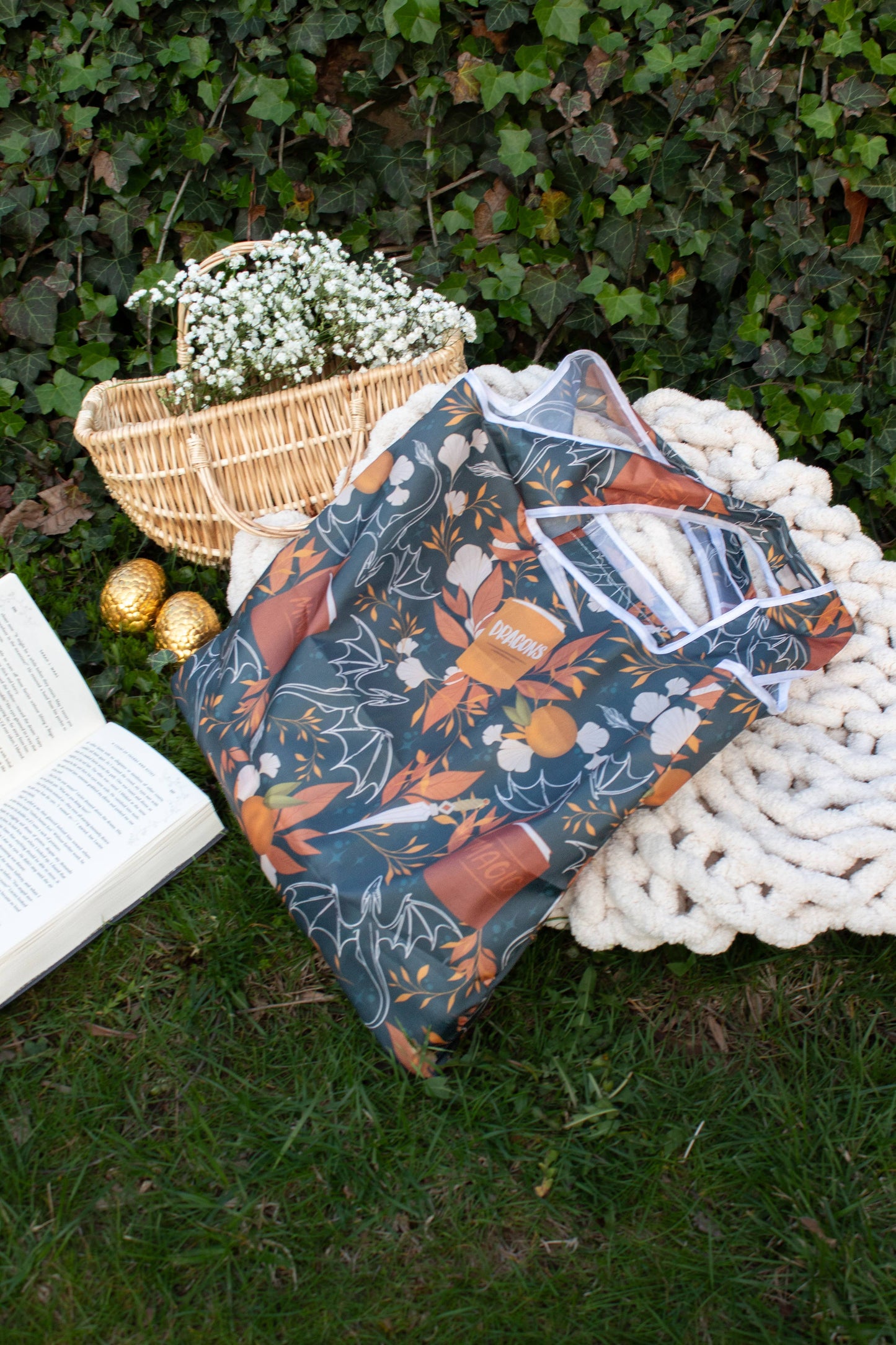 Dragons Grove | Reusable Bookish Foldable Grocery Tote Bag
