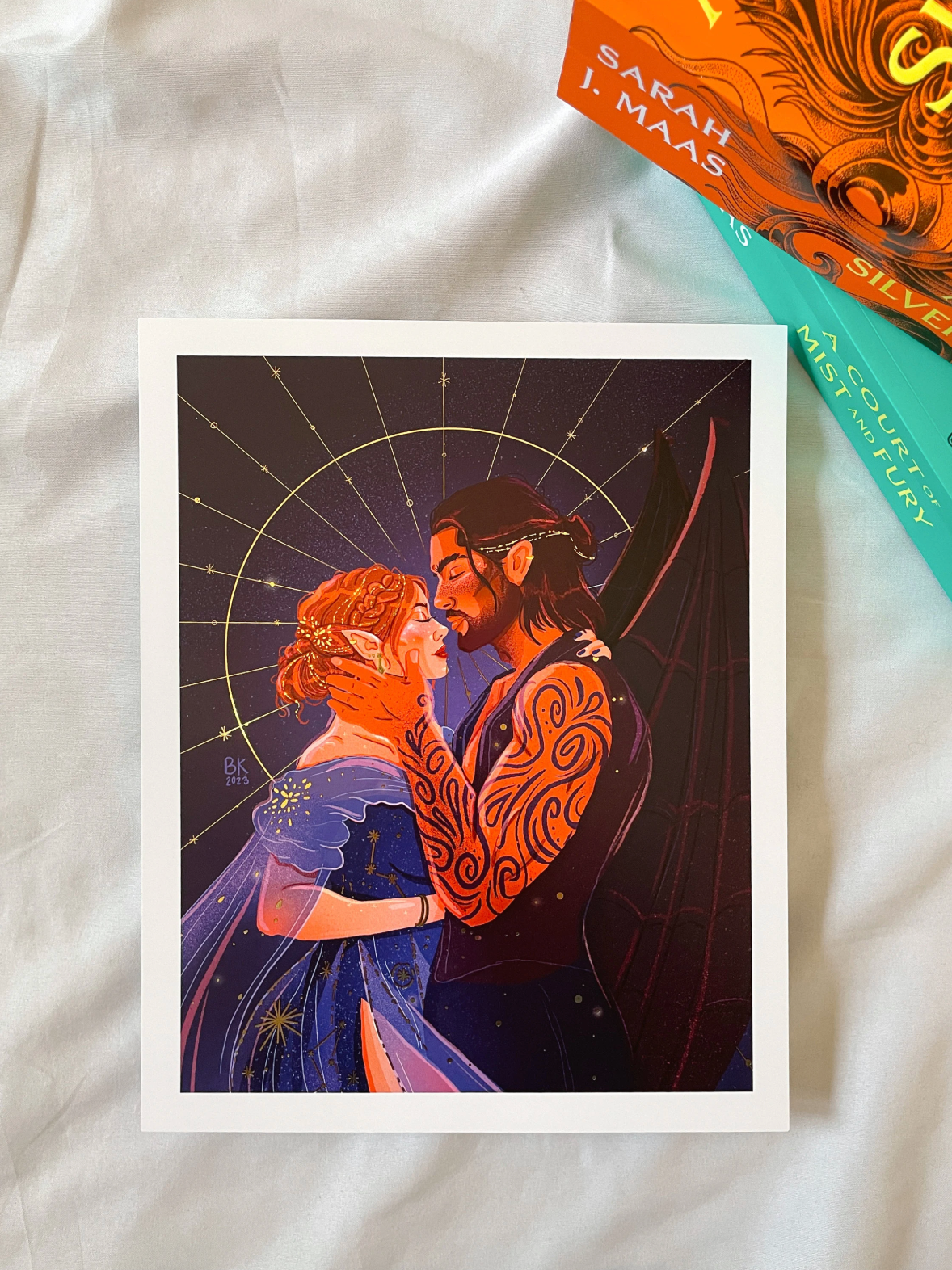 Nesta and Cassian Gold Foil Print