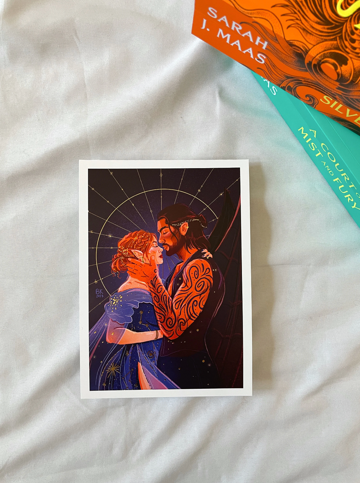 Nesta and Cassian Gold Foil Print