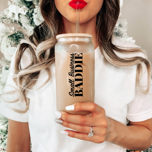 Small Business Baddie Glass Tumbler