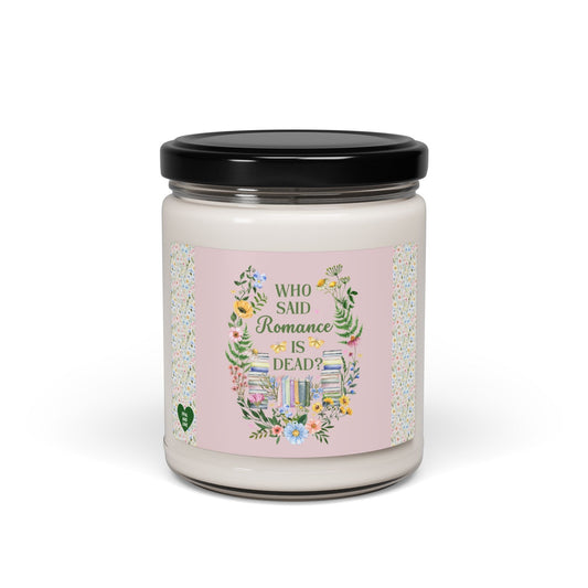 Floral Bookish Candle for Romance Reader