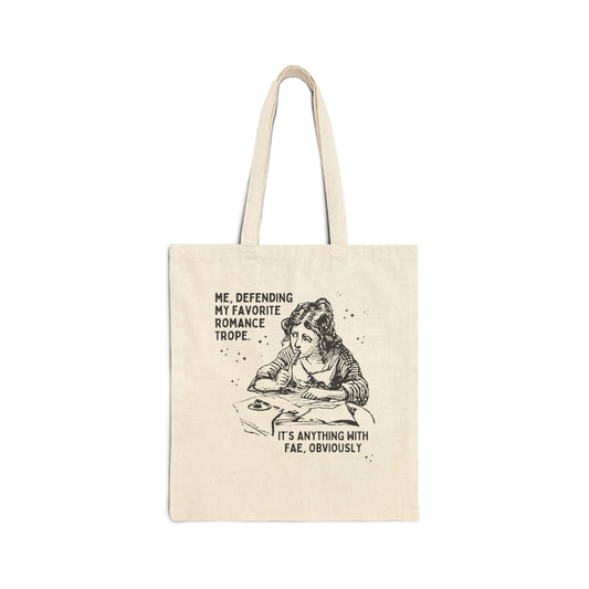 Funny Romantasy Bookish Tote Bag for Romance Reader Who Loves Books About Fae
