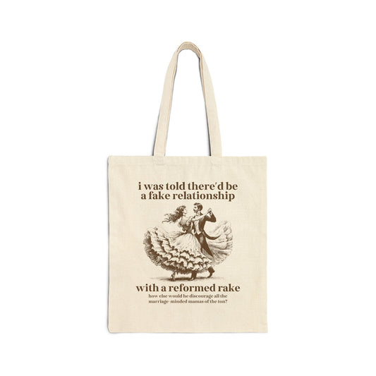 Historical Romance Reader Tote Bag for Book Lover: Funny Romance Tropes Tote Bag